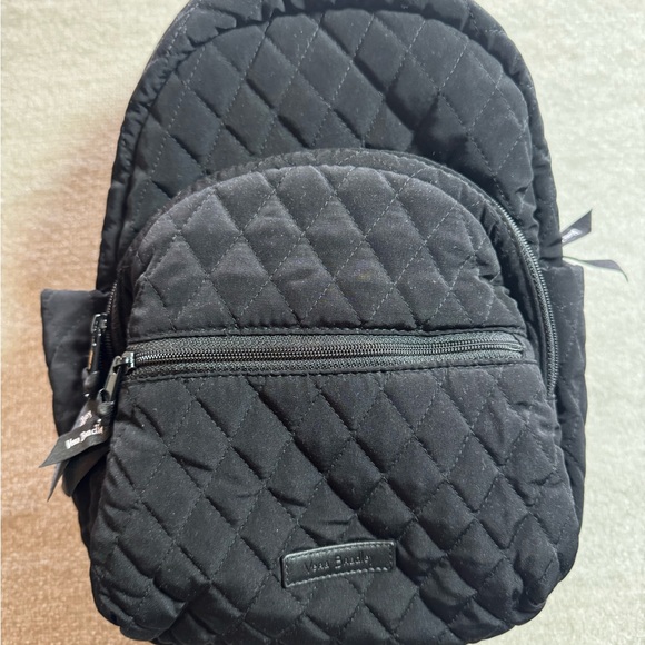 Small Vera Bradley Quilted Black Backpack with bonus cord keeper main image 7